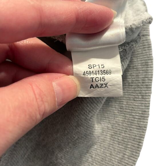 The North Face Womens Hoodie Gray Pink Logo Long Sleeve Pullover Sweatshirt Sz L - Picture 9 of 12